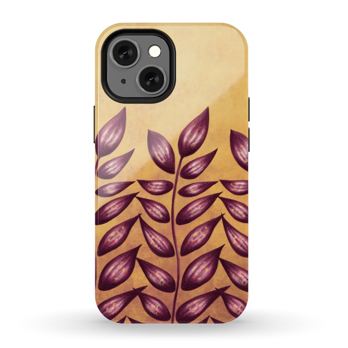 iPhone 13 mini StrongFit Abstract Plant With Purple Leaves by Boriana Giormova