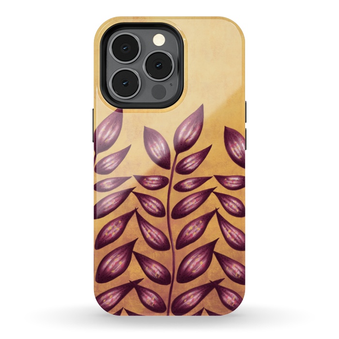 iPhone 13 pro StrongFit Abstract Plant With Purple Leaves by Boriana Giormova