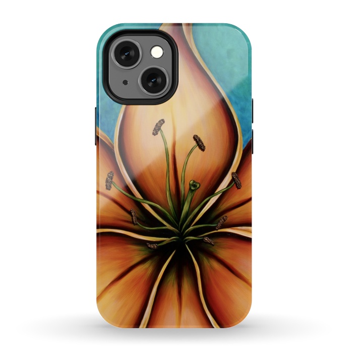 iPhone 13 mini StrongFit Fire Lily  by Denise Cassidy Wood