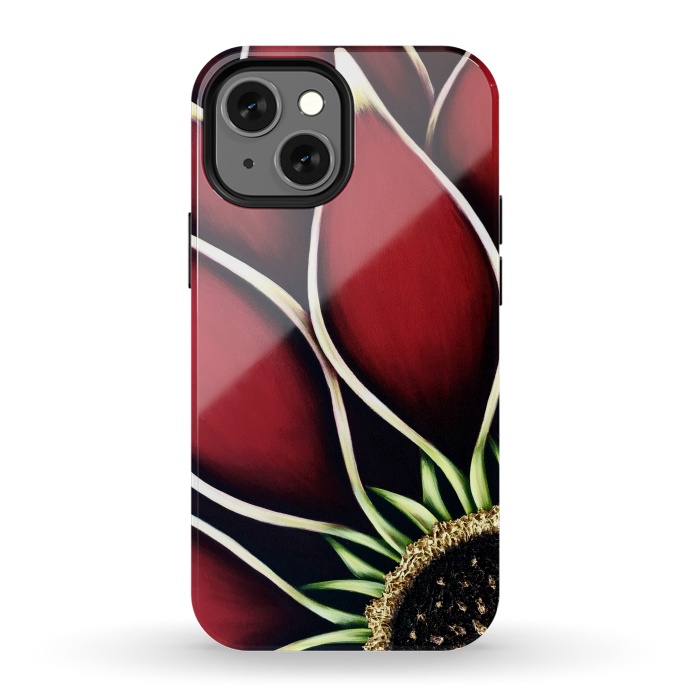iPhone 13 mini StrongFit Red Dahlia by Denise Cassidy Wood