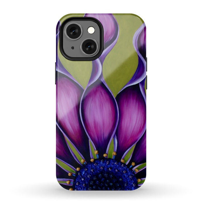 iPhone 13 mini StrongFit Purple African Daisy by Denise Cassidy Wood