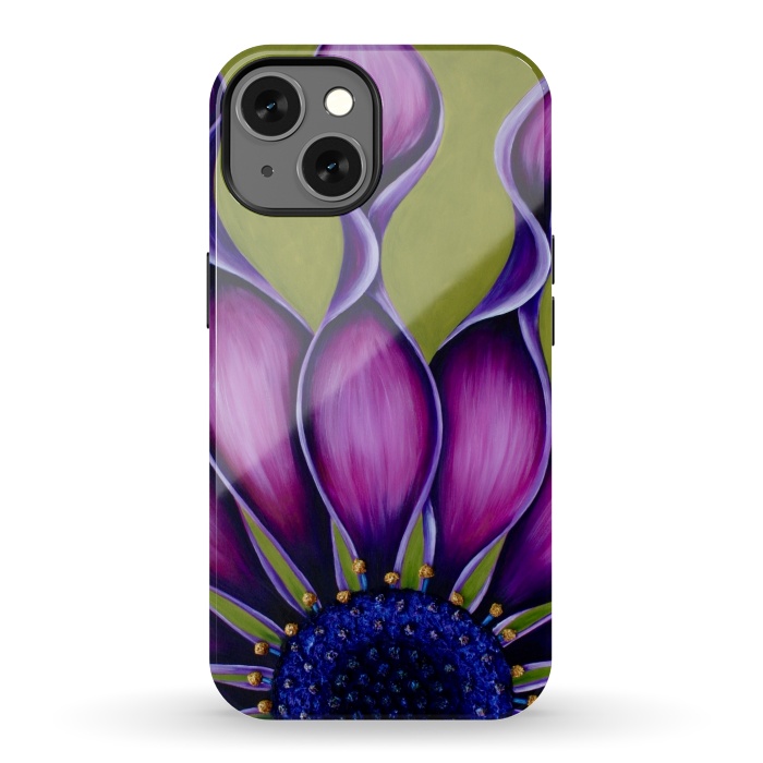 iPhone 13 StrongFit Purple African Daisy by Denise Cassidy Wood