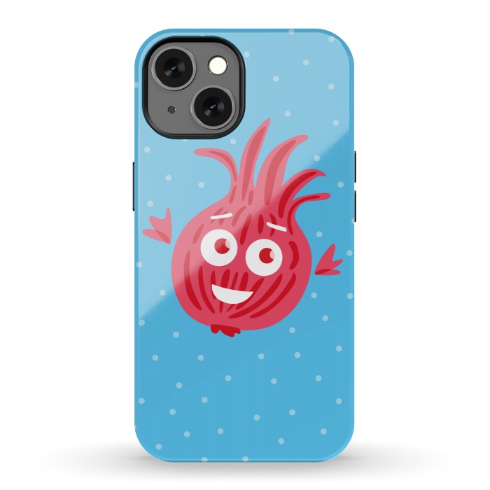 iPhone 13 StrongFit Cute Red Onion Character by Boriana Giormova