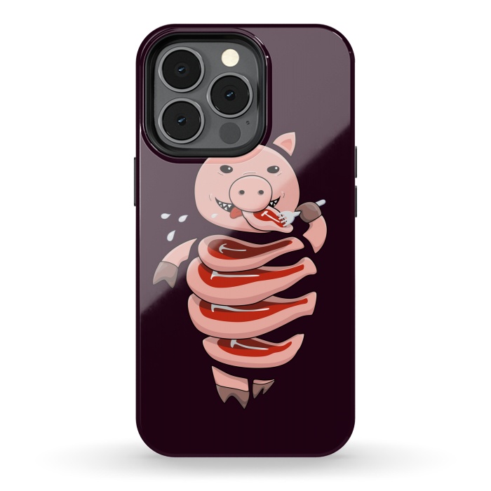 iPhone 13 pro StrongFit Dark Hungry Self Eating Cut In Steaks Pig by Boriana Giormova