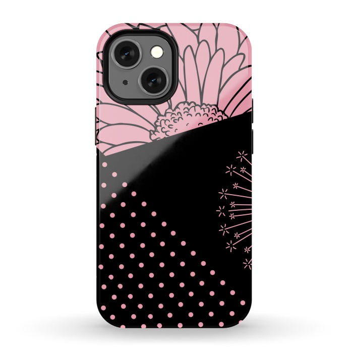 iPhone 13 mini StrongFit pink floral pattern by MALLIKA