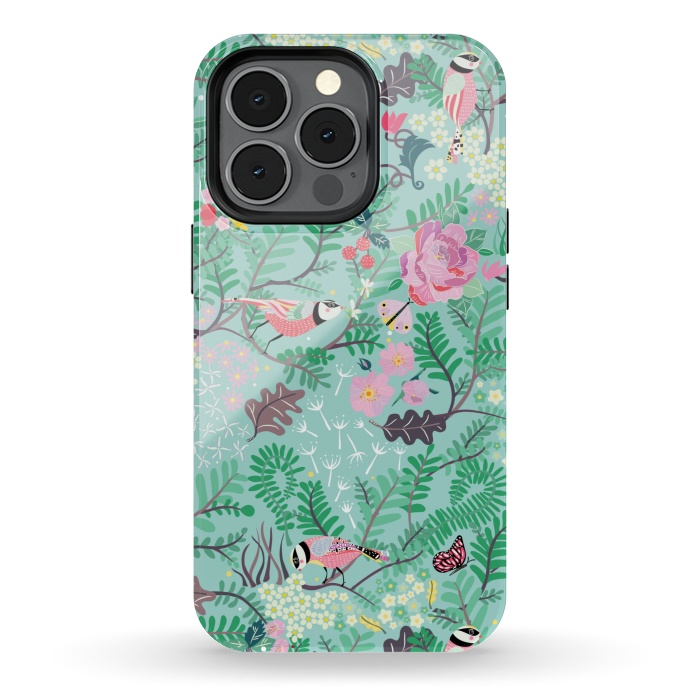 iPhone 13 pro StrongFit The Secret Garden - Mint by Stefania Pochesci