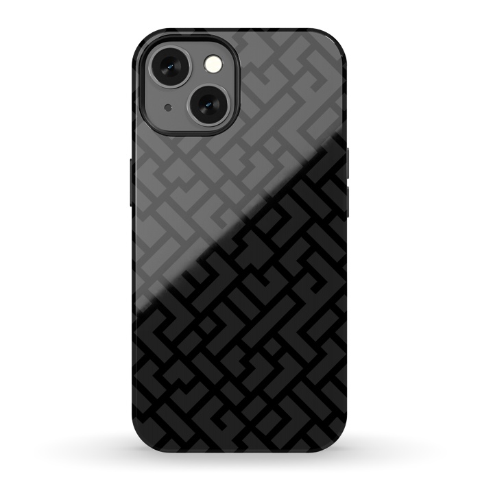 iPhone 13 StrongFit Black Labyrinth by Sitchko