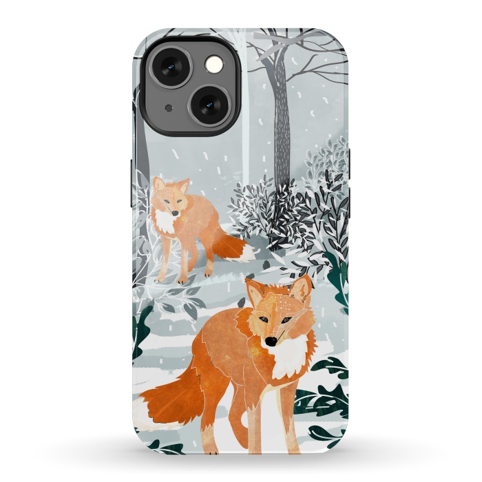 iPhone 13 StrongFit Fox Snow Walk by Uma Prabhakar Gokhale