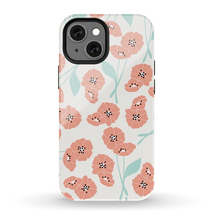 iPhone 13 mini StrongFit Delicate Flowers White by Jelena Obradovic