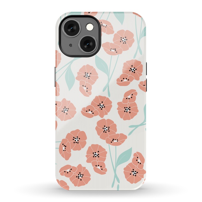 iPhone 13 StrongFit Delicate Flowers White by Jelena Obradovic