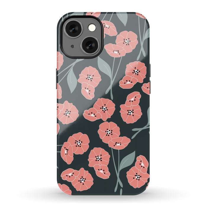 iPhone 13 StrongFit Delicate Flowers Dark by Jelena Obradovic