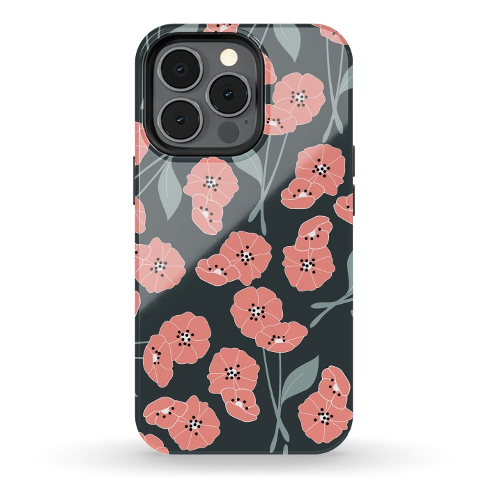 iPhone 13 pro StrongFit Delicate Flowers Dark by Jelena Obradovic