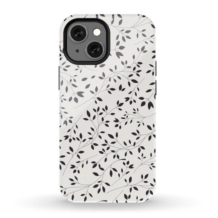 iPhone 13 mini StrongFit Delicate Floral B&W by Jelena Obradovic
