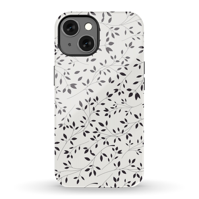 iPhone 13 StrongFit Delicate Floral B&W by Jelena Obradovic