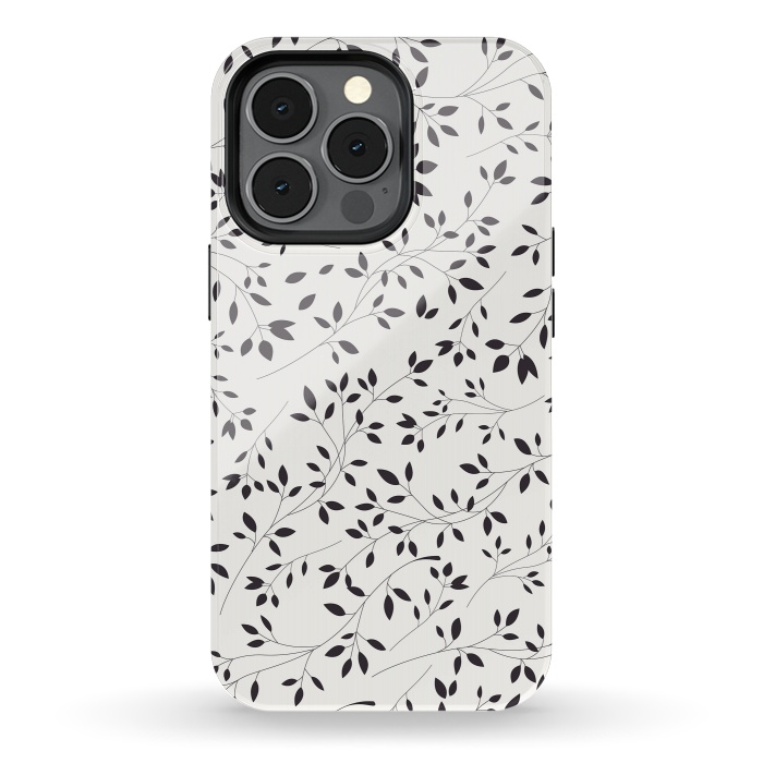 iPhone 13 pro StrongFit Delicate Floral B&W by Jelena Obradovic