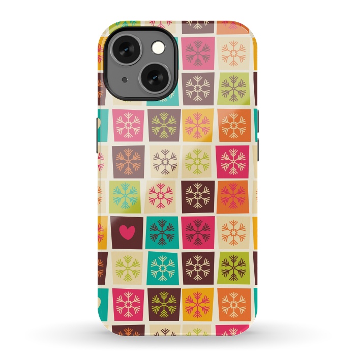 iPhone 13 StrongFit Snowflakes and Hearts by Jelena Obradovic