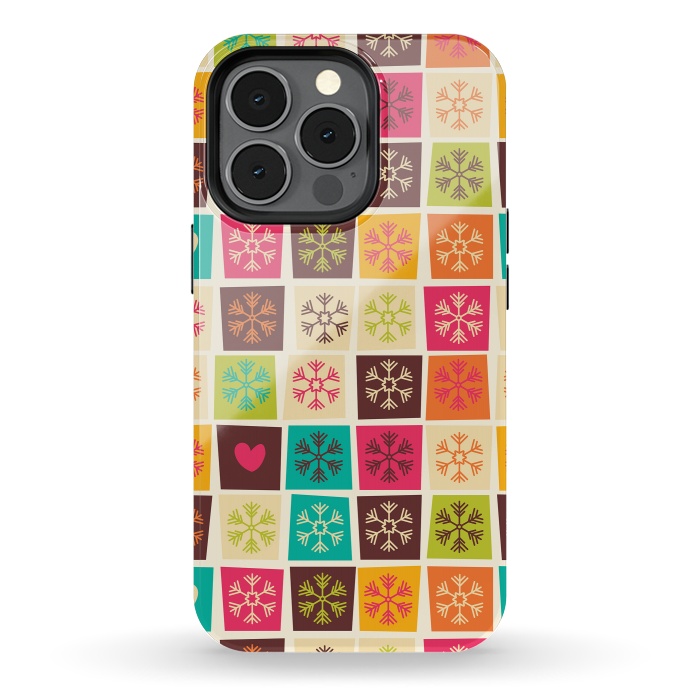 iPhone 13 pro StrongFit Snowflakes and Hearts by Jelena Obradovic