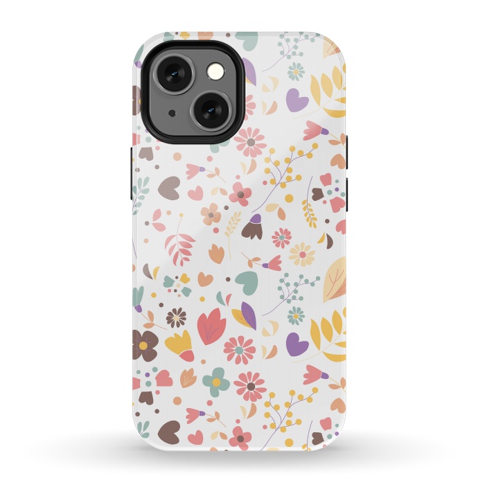iPhone 13 mini StrongFit Bohemian Floral White by Jelena Obradovic