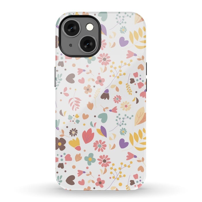 iPhone 13 StrongFit Bohemian Floral White by Jelena Obradovic