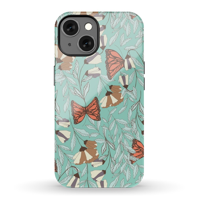 iPhone 13 StrongFit Romantic Butterflies Blue by Jelena Obradovic