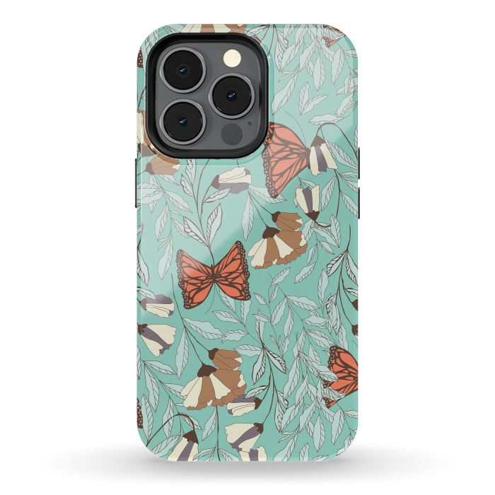 iPhone 13 pro StrongFit Romantic Butterflies Blue by Jelena Obradovic
