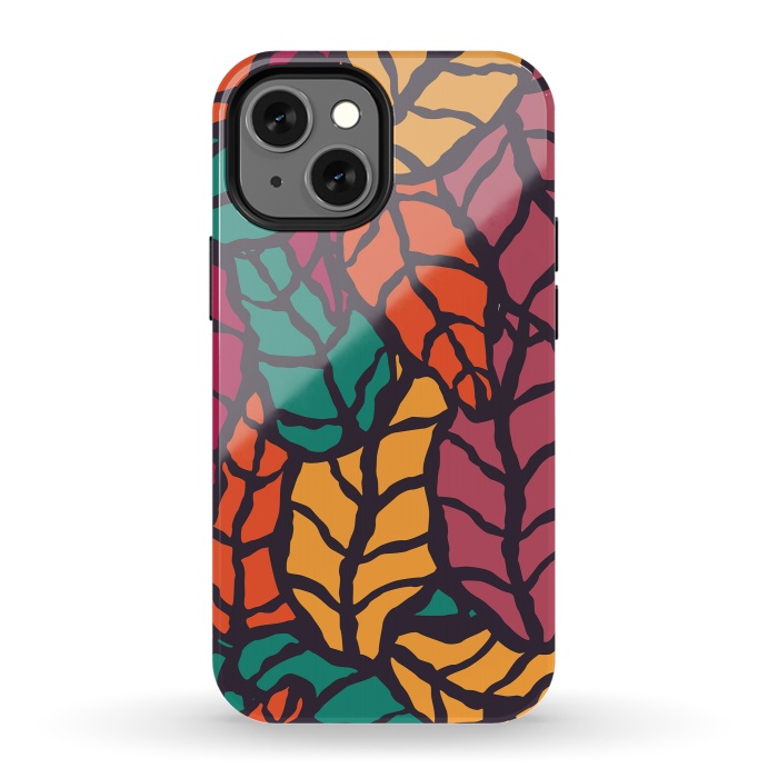 iPhone 13 mini StrongFit Vibrant Leaves by Jelena Obradovic