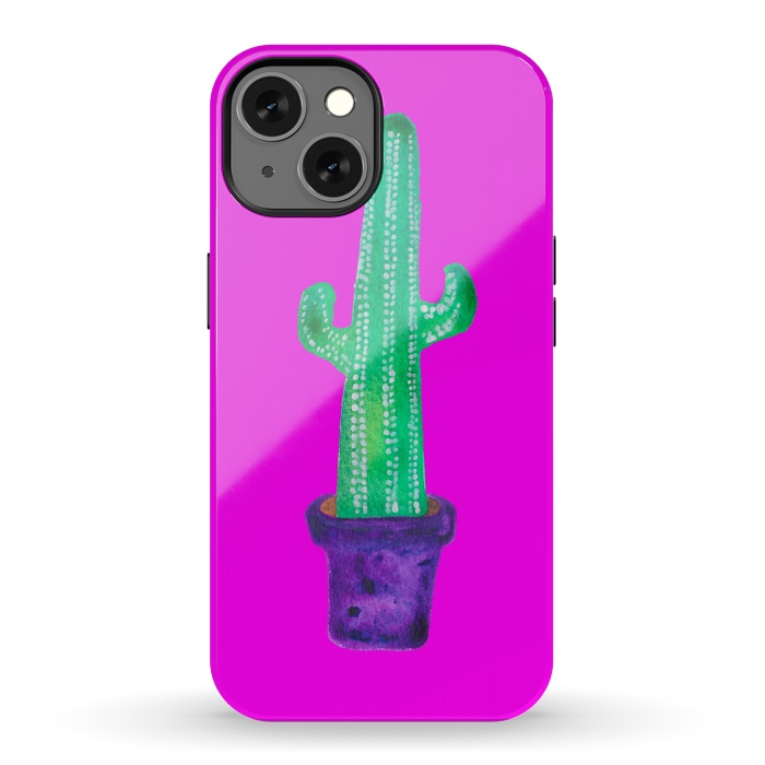 iPhone 13 StrongFit Purple Cacti by Amaya Brydon