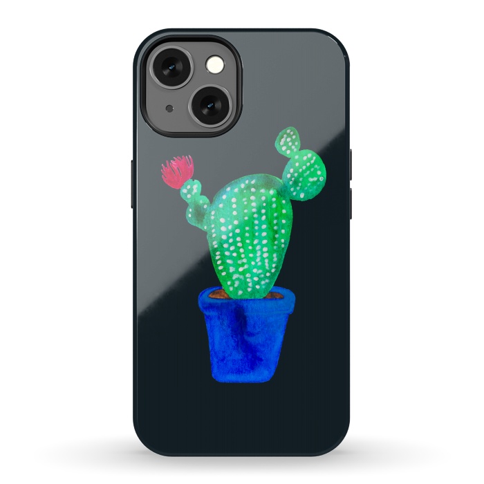 iPhone 13 StrongFit Red Flower Cactus by Amaya Brydon