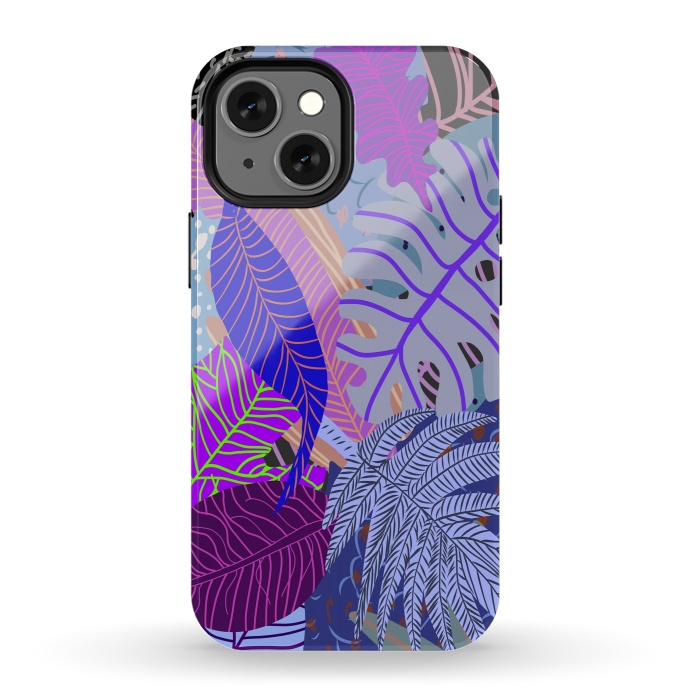 iPhone 13 mini StrongFit Ultraviolet Faded Nature Leaves by Notsniw