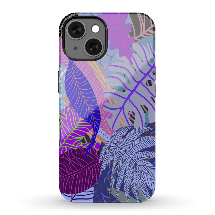 iPhone 13 StrongFit Ultraviolet Faded Nature Leaves by Notsniw