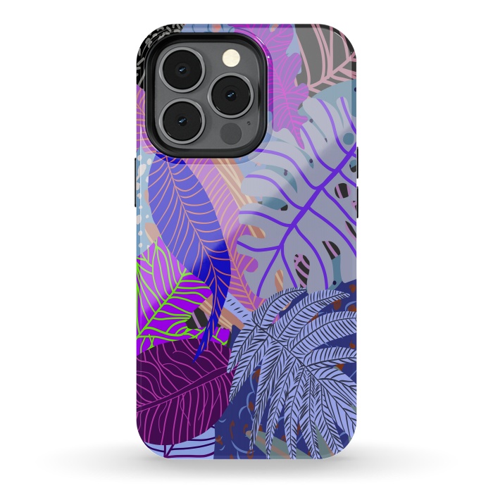 iPhone 13 pro StrongFit Ultraviolet Faded Nature Leaves by Notsniw