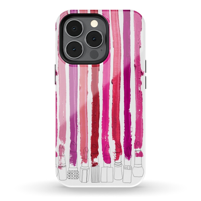 iPhone 13 pro StrongFit Lipstick Stripes by Notsniw