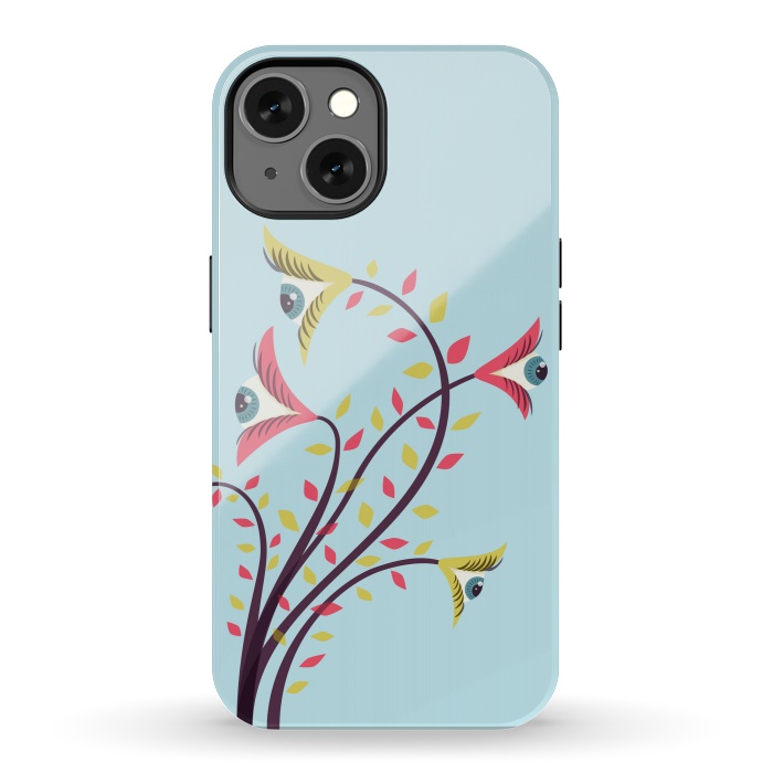 iPhone 13 StrongFit Weird Colorful Watching Eyes Flowers by Boriana Giormova