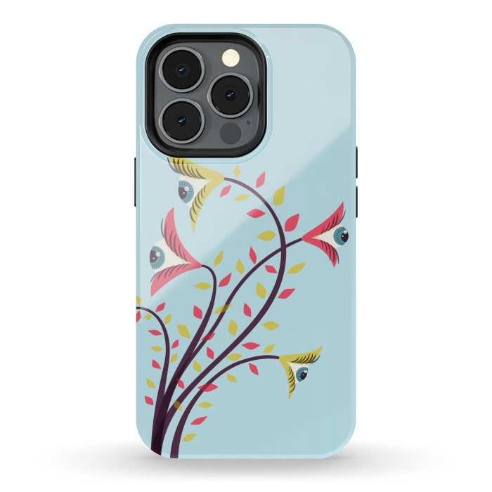 iPhone 13 pro StrongFit Weird Colorful Watching Eyes Flowers by Boriana Giormova