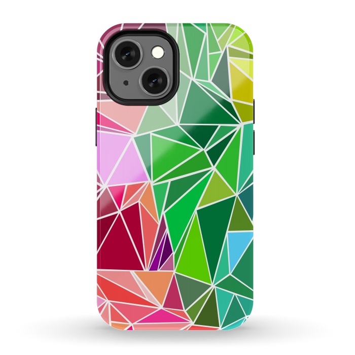 iPhone 13 mini StrongFit Polygonal colorful pattern by Dhruv Narelia