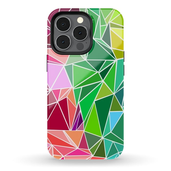 iPhone 13 pro StrongFit Polygonal colorful pattern by Dhruv Narelia