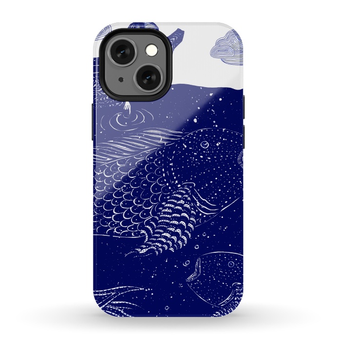 iPhone 13 mini StrongFit The Blue Shimmering Sea Lights by ECMazur 