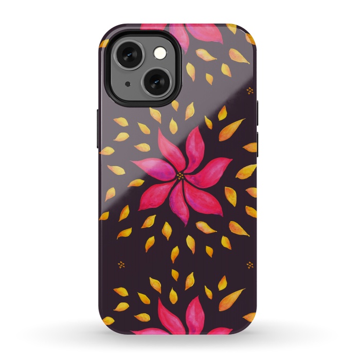 iPhone 13 mini StrongFit Watercolor Abstract Pink Flower by Boriana Giormova
