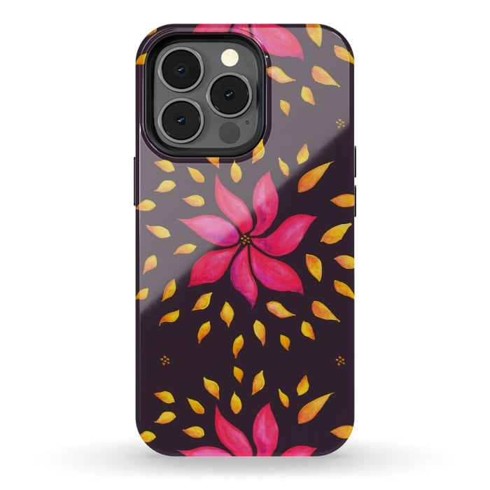 iPhone 13 pro StrongFit Watercolor Abstract Pink Flower by Boriana Giormova