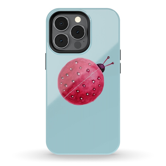 iPhone 13 pro StrongFit Pretty Spherical Abstract Watercolor Ladybug by Boriana Giormova