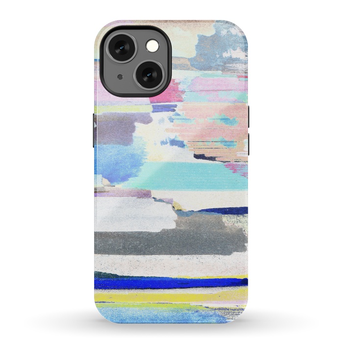 iPhone 13 StrongFit Colorful brushstrokes watercolor stripes  by Oana 