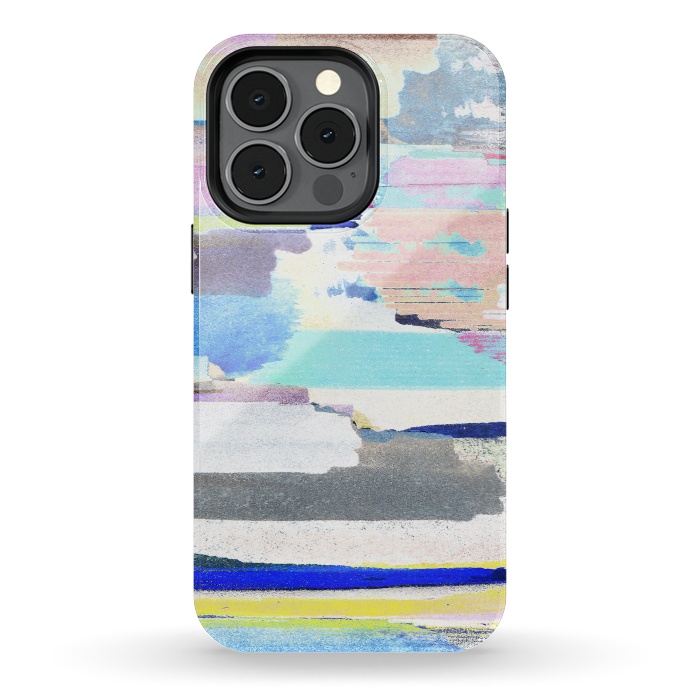 iPhone 13 pro StrongFit Colorful brushstrokes watercolor stripes  by Oana 