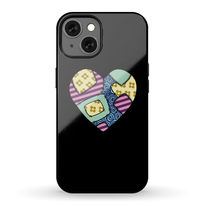 iPhone 13 StrongFit Patchwork heart by Laura Nagel