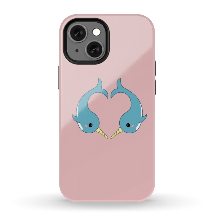 iPhone 13 mini StrongFit Narwhal heart by Laura Nagel