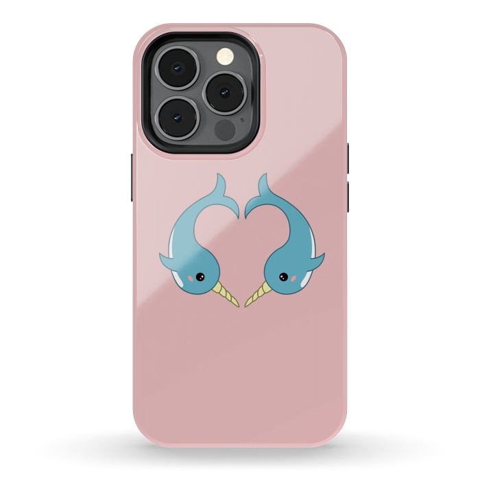 iPhone 13 pro StrongFit Narwhal heart by Laura Nagel