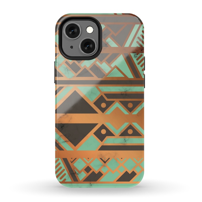 iPhone 13 mini StrongFit Gold and Green 029 by Jelena Obradovic