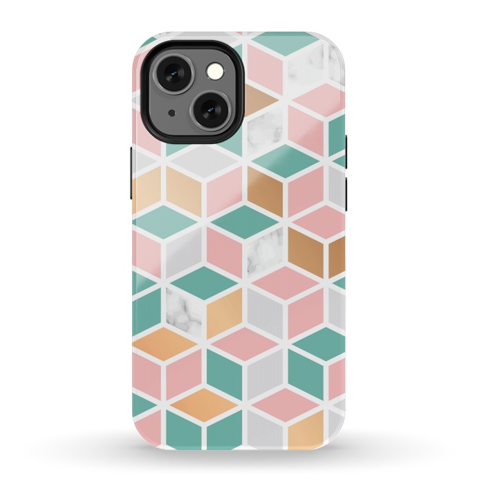 iPhone 13 mini StrongFit Marble Cube Geometry 050 by Jelena Obradovic