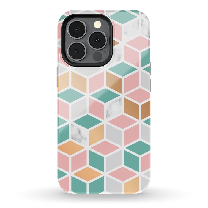 iPhone 13 pro StrongFit Marble Cube Geometry 050 by Jelena Obradovic