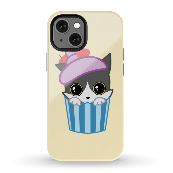 iPhone 13 mini StrongFit Cupcake kitty by Laura Nagel