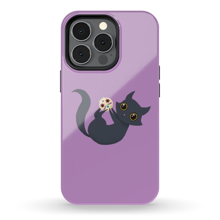 iPhone 13 pro StrongFit Kitty sugar skull by Laura Nagel